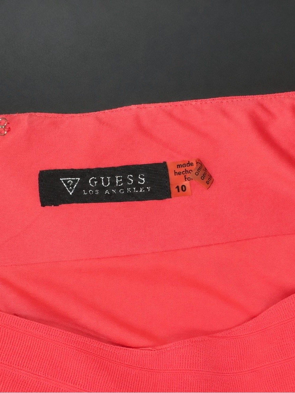 Guess Coral-Pink Sleeveless V-Neck Bandage Mini Dress - Picture 3 of 3